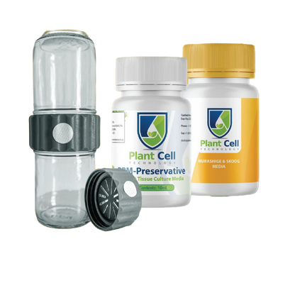 Save money and optimize the performance of the patent-pending BioCoupler ™ with this specially curated collection of PCT's top-tier, tissue-culture products. With this bundle, you'll be ready to start temporarily immersing your plant propagules right away, keeping them wet, coated, and moved about; contaminate-free; and vitamin enriched.
